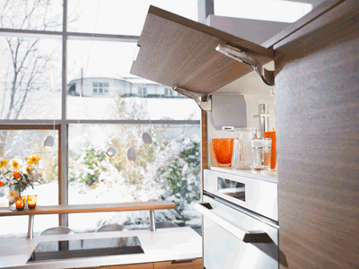 AVENTOS HK-S  Blum - малый поворотный подъемник, фасады МДФ
