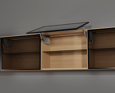 AVENTOS HS top (АВЕНТОС HS top) Blum - откидной подъемник с алюминиевыми рамками