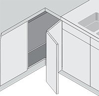 Мебельная петля BLUM для угловых шкафов со складными дверями