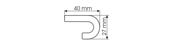 Размеры, чертеж: Ручка GS91, Хром матовый. Aseptic Line. GAMET.