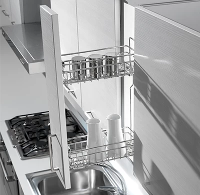 Карго в верхний шкаф Inoxa  GOLD 1104 на направляющих Hettich. Италия.