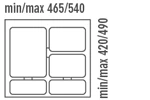 Inoxa 97DA/602: максимальные и минммальные размеры нижнего поддона